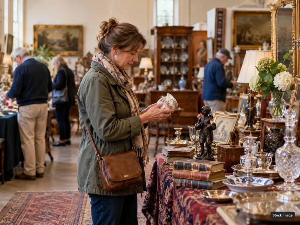 The Champaign County Flea Market, Ohio: Antique & Vintage Fairs in Urbana, Ohio (estate-sale trail scene)