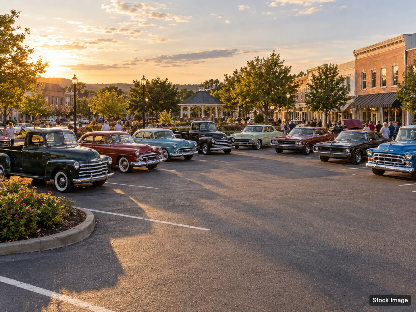 Marshallville Historical Society Bucket & Beans Car Show: Car Shows & Cruise-Ins in Marshallville, Ohio (a wide classic-car gathering in a parking lot scene)