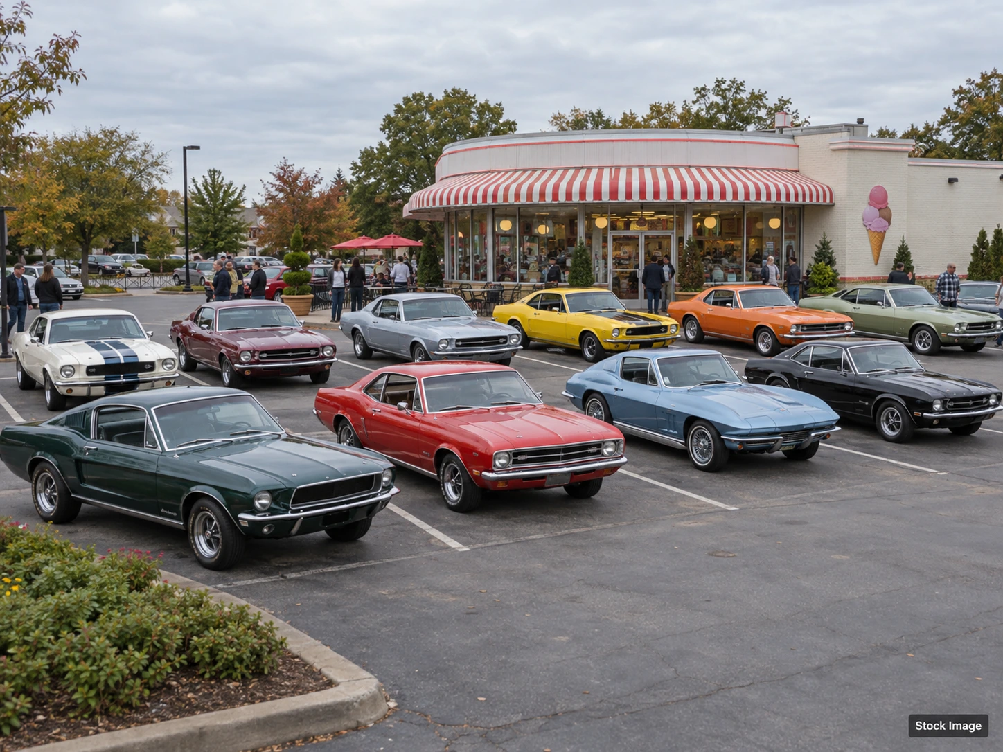 Shenandoah Shores Antique Car & Truck Show: Car Shows & Cruise-Ins in Front Royal, Virginia (a wide classic-car gathering outside a vintage ice cream shop scene)