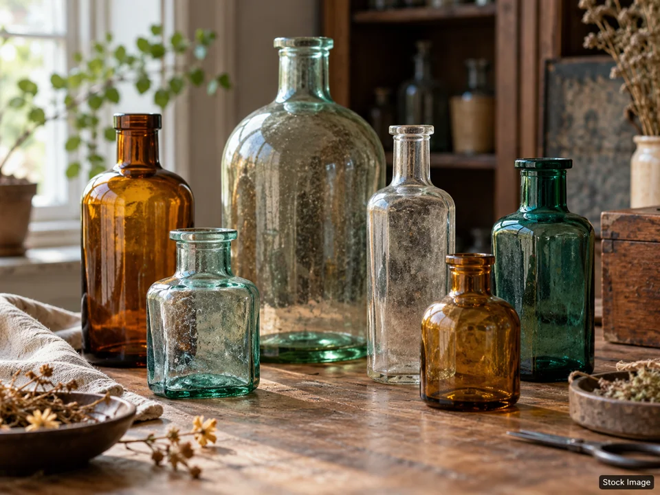SE Oklahoma Artifact Show: Multi-Category Collectible Expos in McAlester, Oklahoma (unlabeled vintage glass bottles scene)
