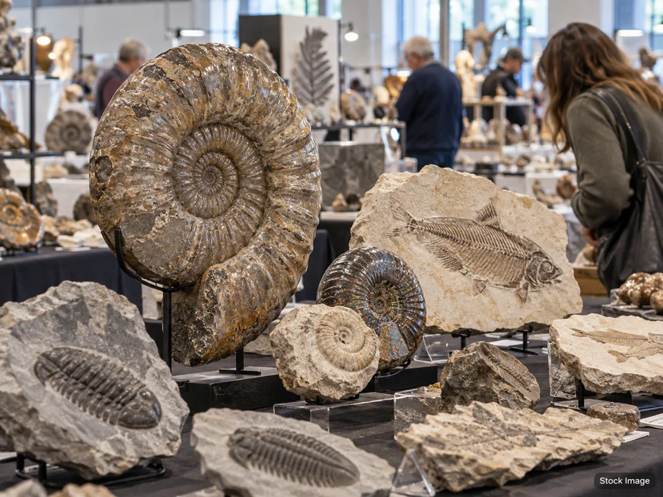 Barlows at The Rock Yard - October Show: Gem, Mineral, Rock & Jewelry Shows in Tucson, Arizona (fossils scene)