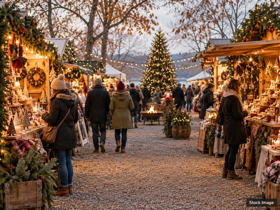 China Lights: Holiday & Seasonal Markets in Hales Corners, Wisconsin (holiday bazaar scene)