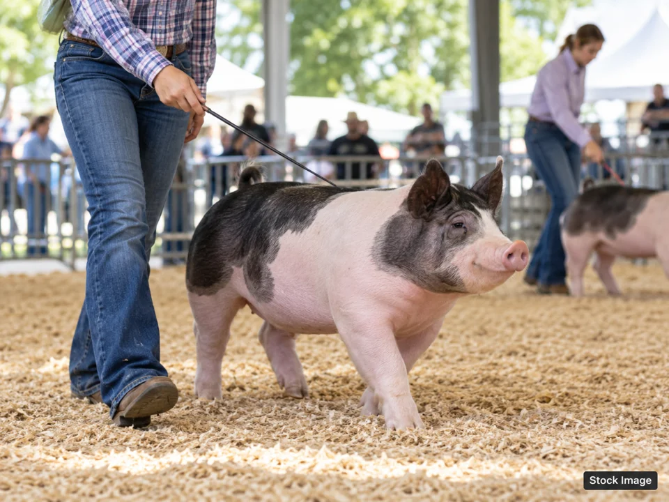 Missouri Hereford Association Meeting and Sale: Livestock & Agricultural Breed Shows in Sedalia, Missouri (swine scene)