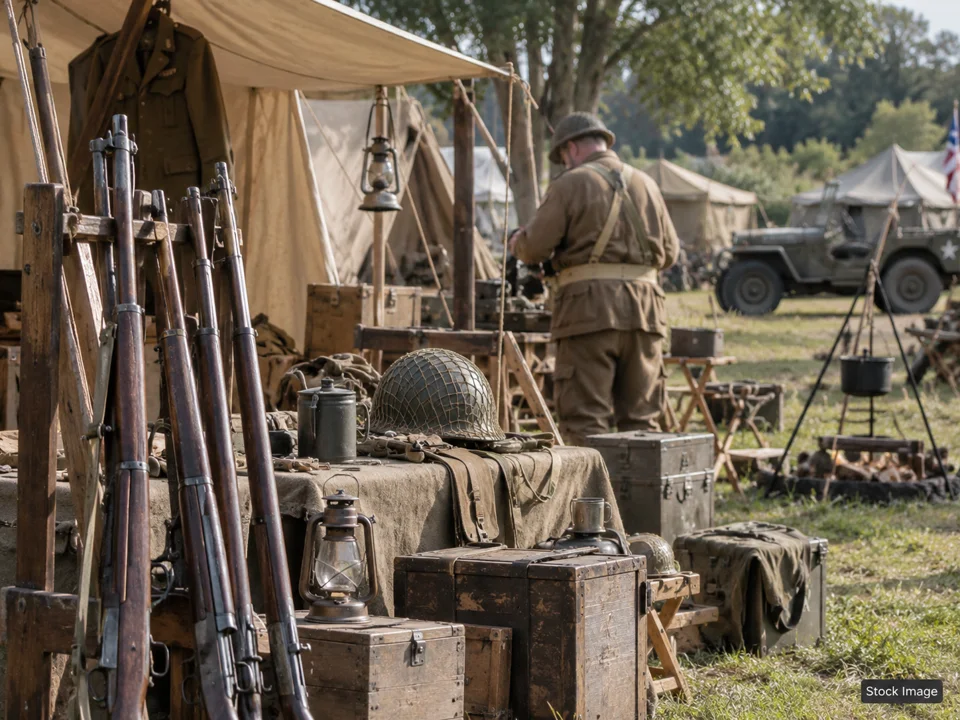 45th Central Virginia Military Antique Show: Military, Militaria & Living-History Shows in Doswell, Virginia (living history scene)