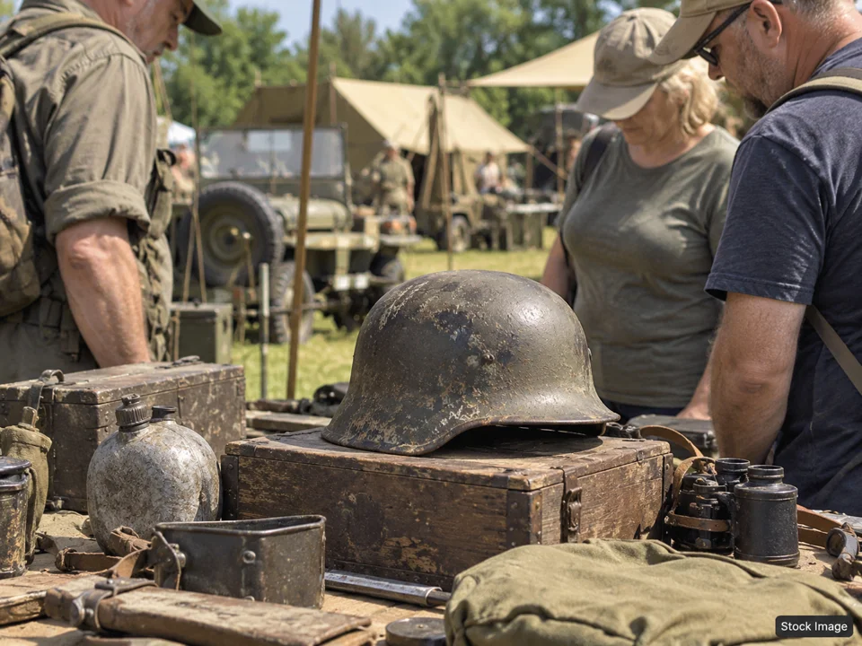American Digger Antique Militaria & Americana Show & Sale: Military, Militaria & Living-History Shows in Columbia, South Carolina (war relic scene)