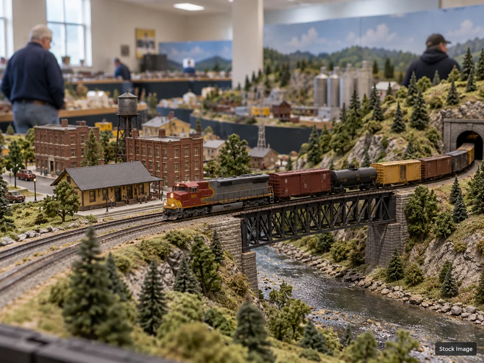 Sherman Scale Train Show: Model Train Shows in Sherman, Illinois, Illinois (model railroad scene)