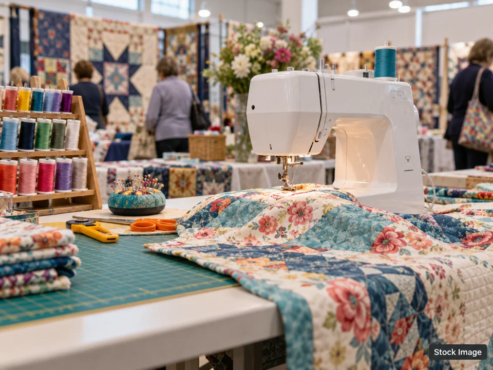 Quilts in the Mill: Quilt, Fiber & Needlework Shows in Stockton, New Jersey (sewing scene)