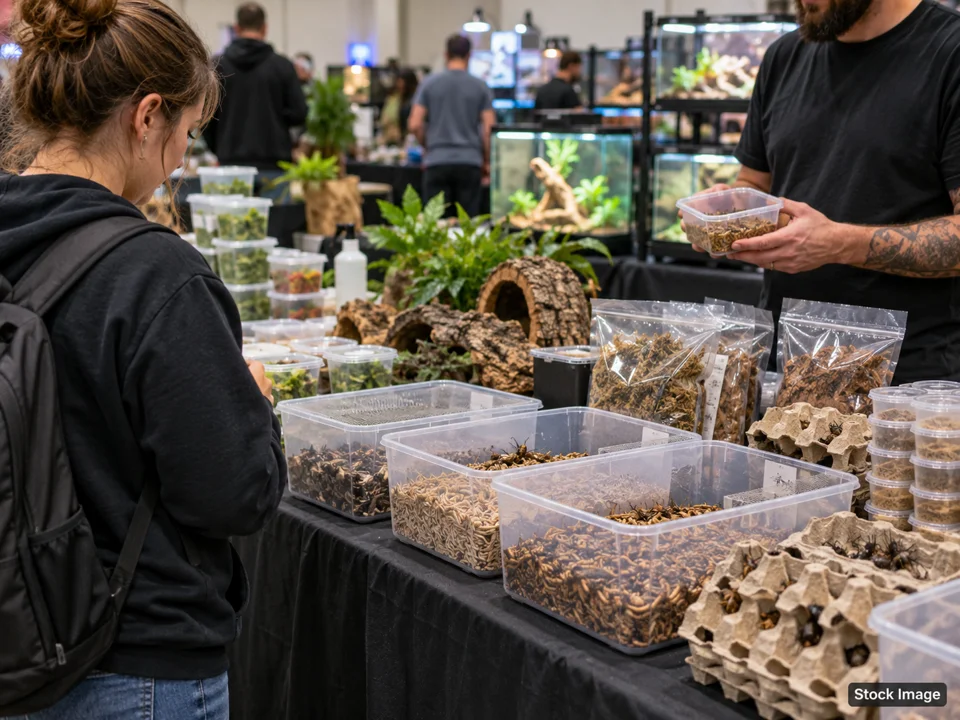 All American Reptile & Plant Expo - Scottsdale: Reptile & Exotic-Pet (Herp) Expos in Scottsdale, Arizona (feeders/supplies scene)