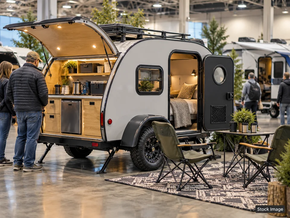 HOWA In-Person Caravan Camp near Moab, UT: RV Shows in Moab, Utah (teardrop/small trailer scene)