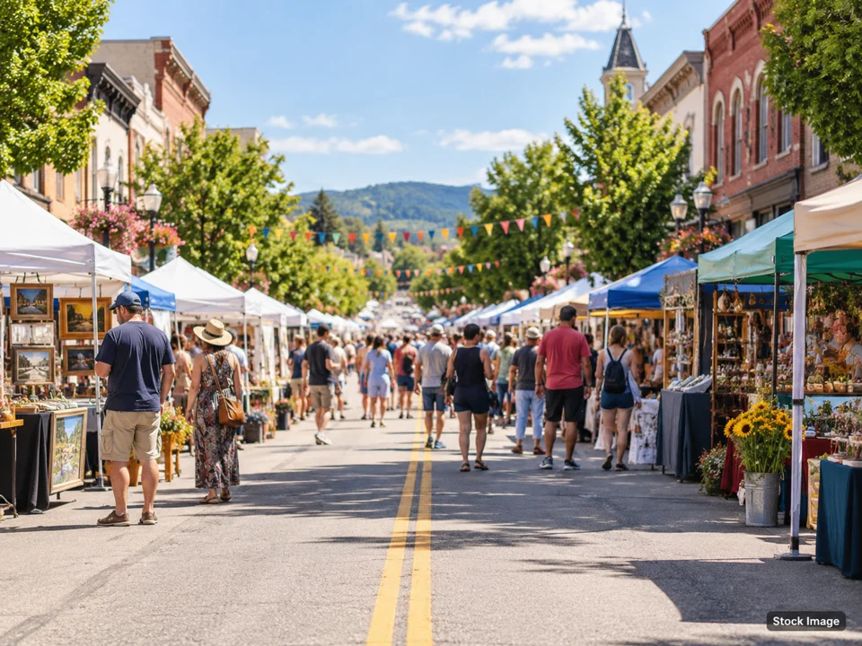 Talladega Bluegrass and Fingerstyle Guitar Festival: Street Fairs & Community Festivals in Lincoln, Alabama (main-street event scene)