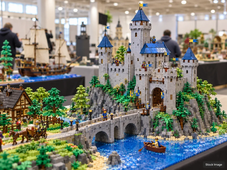 NTX Universe: Toy Shows in Dallas, Texas (unbranded construction-brick displays scene)
