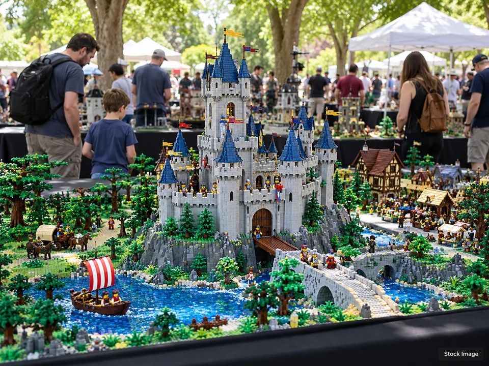 New England Comic & Toy Convention: Toy Shows in North Haven, Connecticut (unbranded construction-brick displays scene)