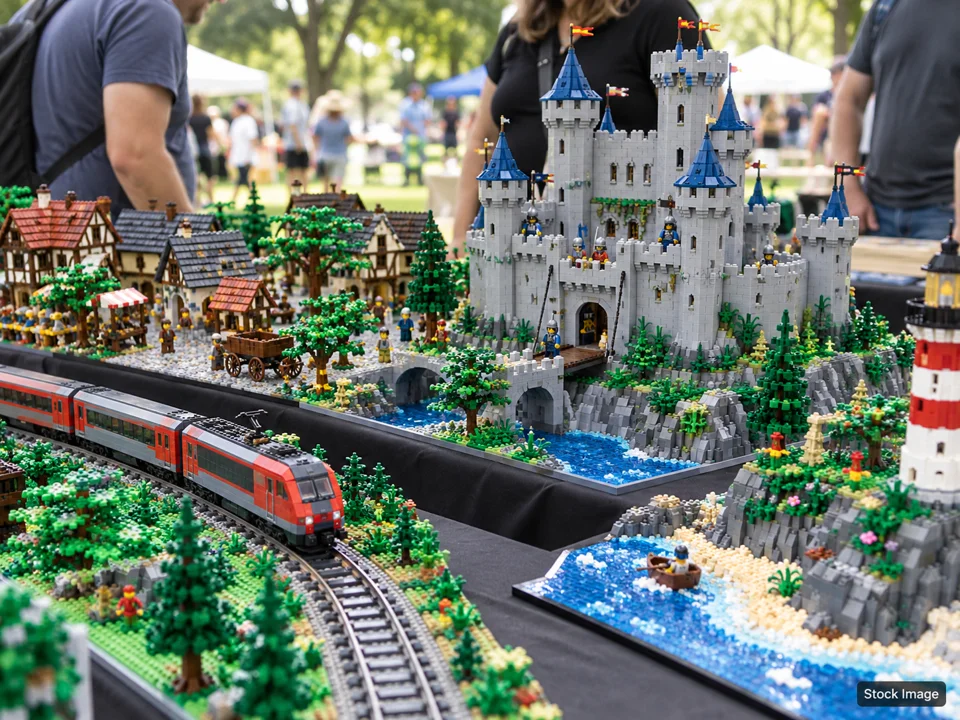 Chicago Toy Show: Toy Shows in St. Charles, Illinois (unbranded construction-brick displays scene)