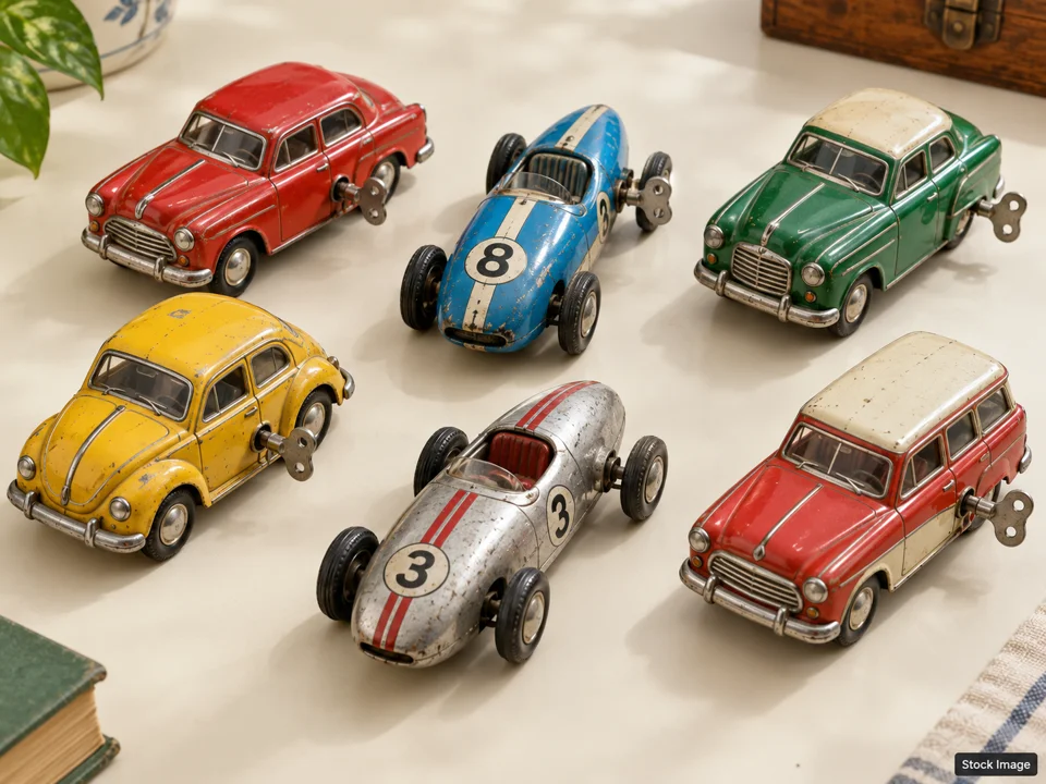 Maryland Toy Expo: Toy Shows in Lutherville-Timonium, Maryland (unbranded metal wind-up tin cars scene)