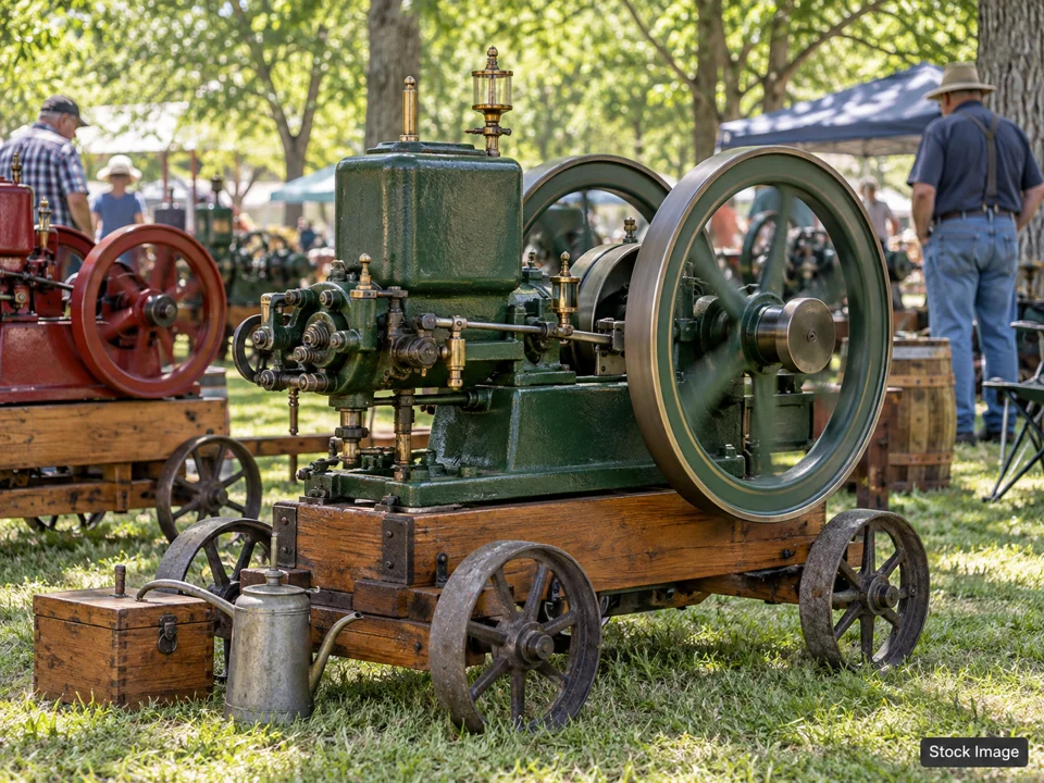 82nd Annual Watertown Winter Farm Show: Antique Tractor, Engine & Steam Shows in Watertown, South Dakota (gas engine scene)