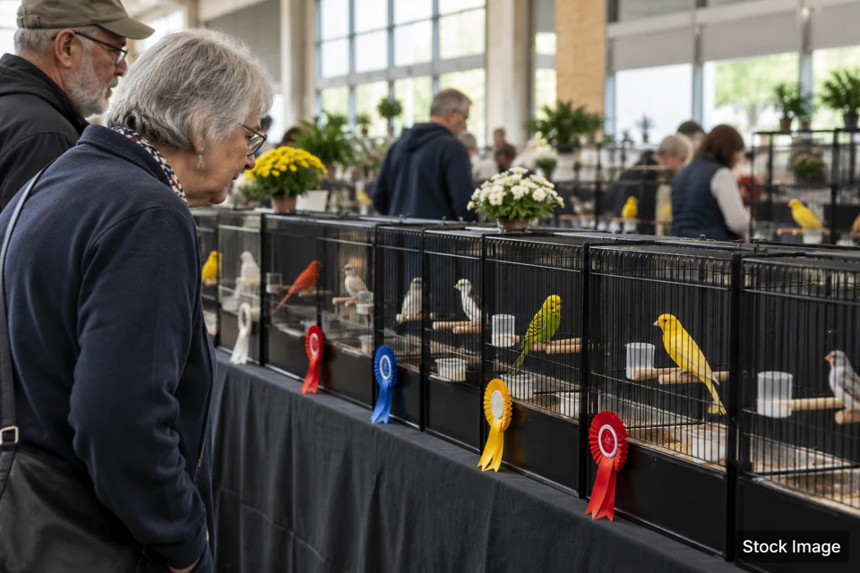 Cage-bird — cage-bird exhibits and activities scene