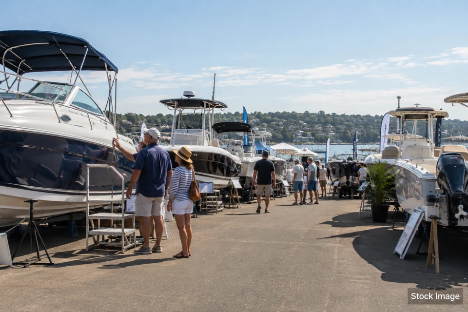 Used-boat show — used-boat show exhibits and activities scene