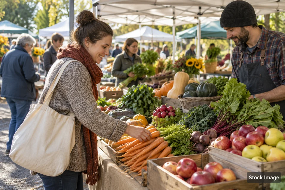 Seasonal produce market — seasonal produce market exhibits and activities scene