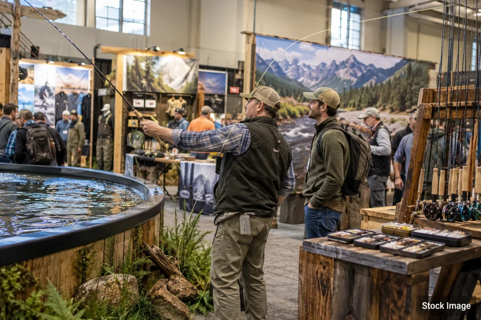 Fly-fishing — fly-fishing exhibits and activities scene