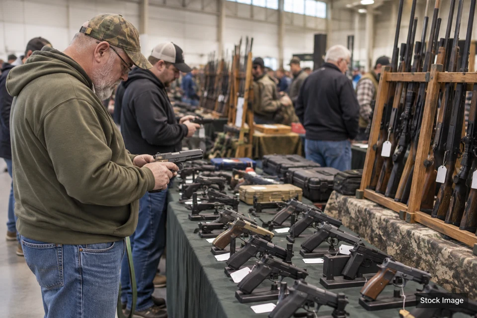 Firearms — firearms exhibits and activities scene