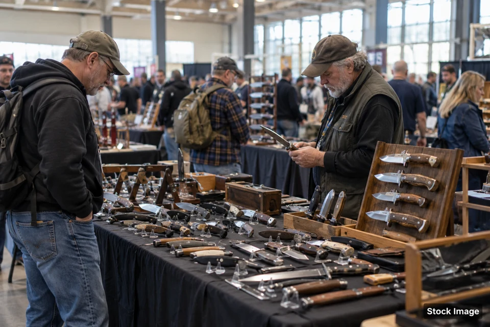 Knife show — knife show exhibits and activities scene