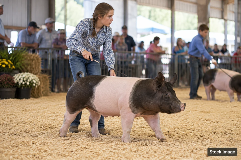 Swine — swine exhibits and activities scene