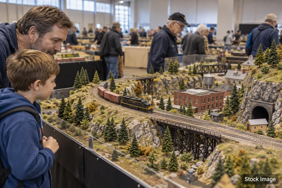 Model railroad — model railroad exhibits and activities scene