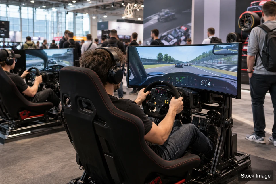 Sim racing — sim racing exhibits and activities scene