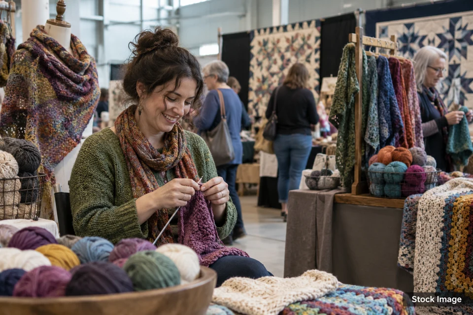 Knitting/crochet — knitting/crochet exhibits and activities scene