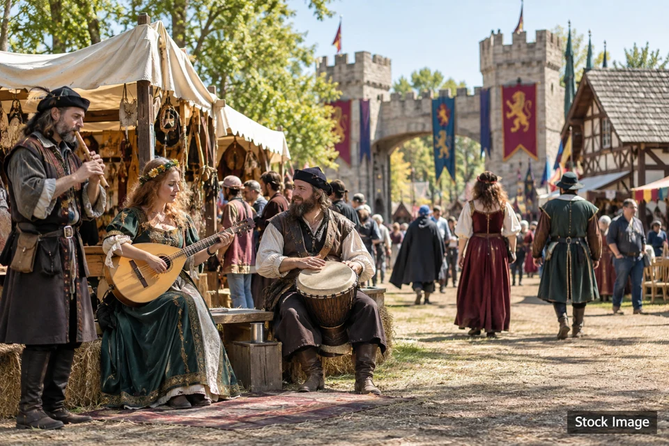 Renaissance faire — renaissance faire exhibits and activities scene