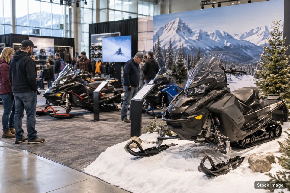 Snowmobile — snowmobile exhibits and activities scene