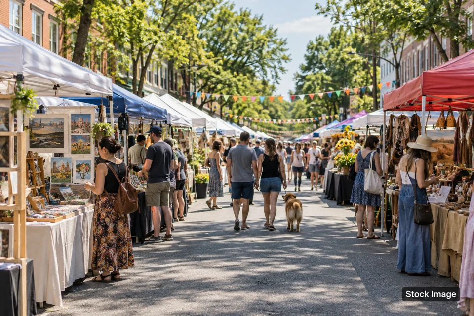 Block fair — block fair exhibits and activities scene