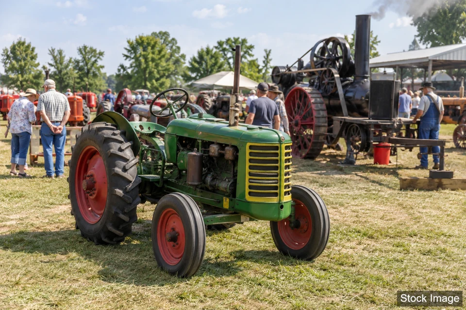 Farm machinery — farm machinery exhibits and activities scene