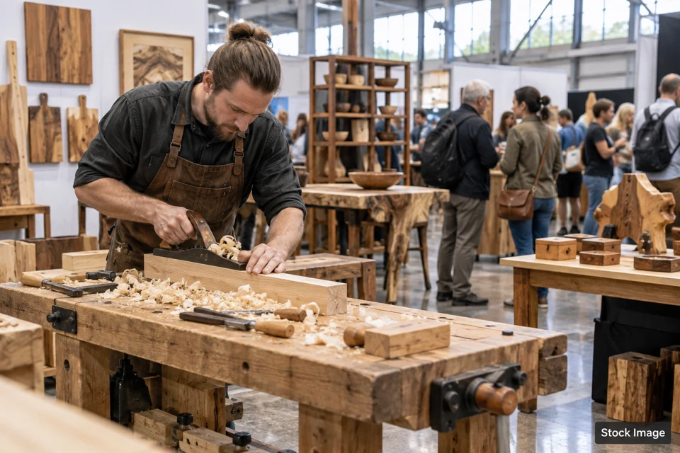 Woodworking — woodworking exhibits and activities scene